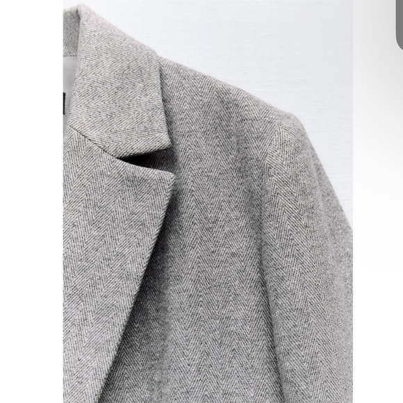 Zara STRAIGHT CUT HERRINGBONE BLAZER - Picture 9 of 14
